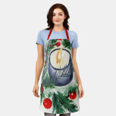 クリスマスキャンドル エプロン (着用した状態)