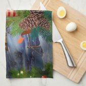 クリスマスキャンドル キッチンタオル (四つ折り)