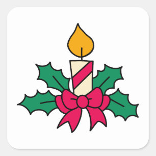 クリスマスキャンドル スクエアシール