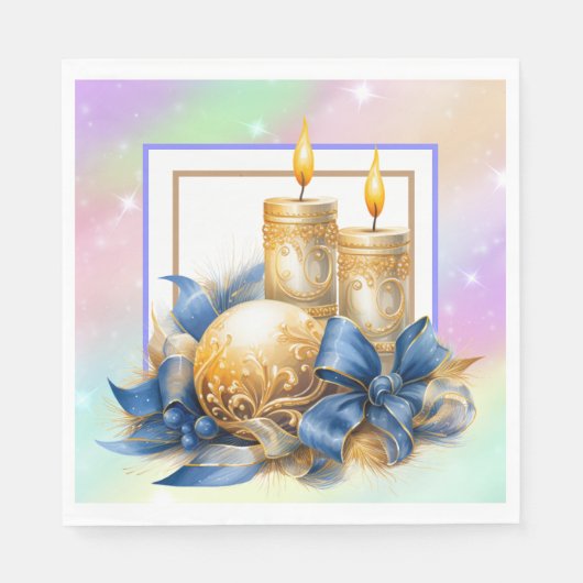 クリスマスキャンドル スタンダードランチョンナプキン (正面)