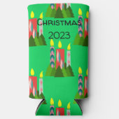 クリスマスキャンドル スリム缶クーラー (正面)