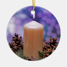 クリスマスキャンドル セラミックオーナメント