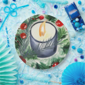 クリスマスキャンドル ペーパープレート (パーティー)