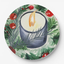 クリスマスキャンドル ペーパープレート