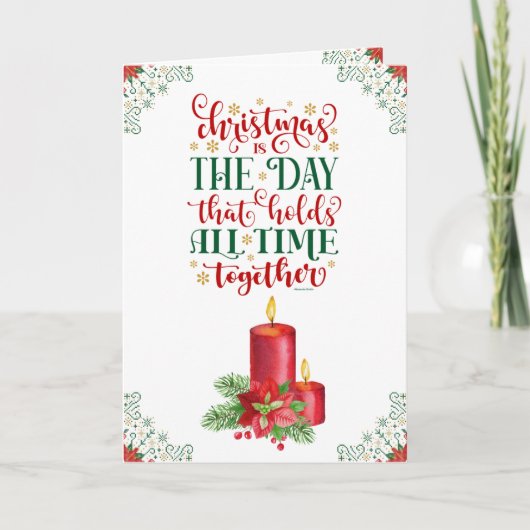 クリスマスキャンドル ホリデーグリーティングカード サンキューカード (正面)