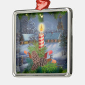 クリスマスキャンドル メタルオーナメント (左)