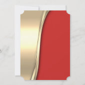 クリスマスキャンドル、レッド金ゴールドコーポレートパーティー 招待状 (裏面)