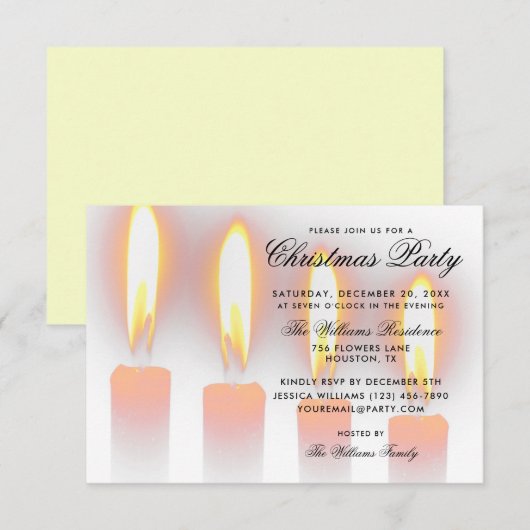 クリスマスキャンドル 招待状 (正面/裏面)
