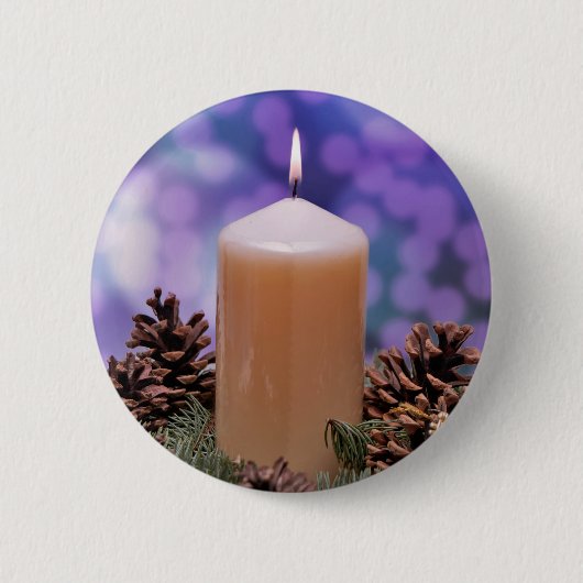 クリスマスキャンドル 缶バッジ (正面)