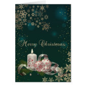 クリスマスキャンドル、雪の結晶、緑のクリスマス (正面)