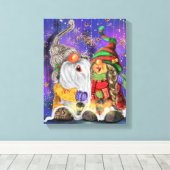 クリスマスキャンバス印刷ギフトと幸せな格言 キャンバスプリント (インサイチュ (ウッドフロア))