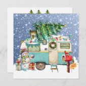 クリスマスキャンパーのグリーティングカード シーズンカード (正面/裏面)
