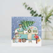 クリスマスキャンパーのグリーティングカード シーズンカード (スタンド正面)