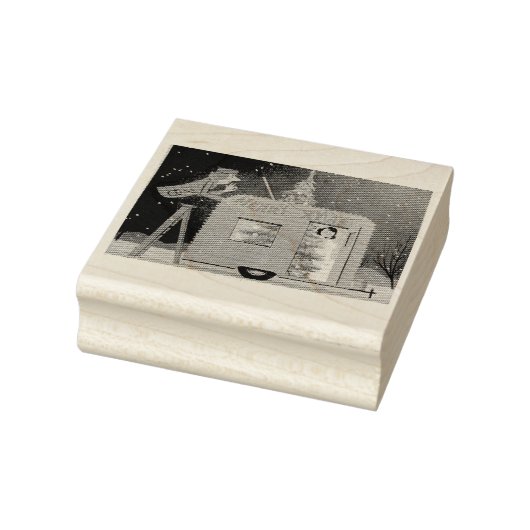 クリスマスキャンパートレーラーレトロアートゴムのスタンプ ラバースタンプ (スタンプ)