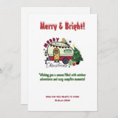 クリスマスキャンパーホームキャンピングアウトドアアドベンチャー シーズンカード (正面/裏面)