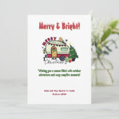 クリスマスキャンパーホームキャンピングアウトドアアドベンチャー シーズンカード (スタンド正面)