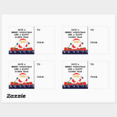 クリスマスキャンピングホリデーギフトラベル 長方形シール (シート)