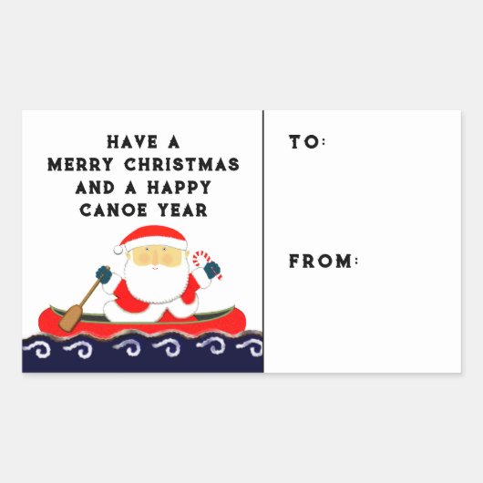 クリスマスキャンピングホリデーギフトラベル 長方形シール (正面)
