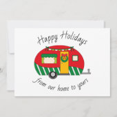 クリスマスキャンプトレーラーカスタマイズ可能グリーティングカード (正面)