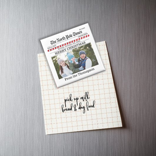 クリスマスキュートおもしろいタイポグラフィ新聞デザイン マグネット