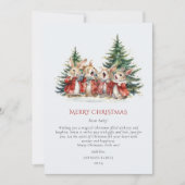 クリスマスキュートおもしろいバンニーベビーレッドグリーン シーズンカード (正面)