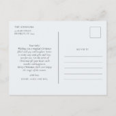 クリスマスキュートおもしろいバンニーベビーレッドグリーン ポストカード (裏面)