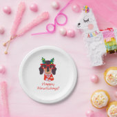 クリスマスキュートおもしろい犬ダッシュンドホリデイパーティー ペーパープレート (パーティー)