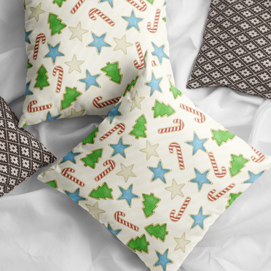 クリスマスキュートお洒落ホリデークッキー切り出し クッション