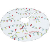 クリスマスキュートお洒落ライトおもしろいタイポグラフィ ブラッシュドポリエステルツリースカート (アングル)