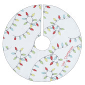 クリスマスキュートお洒落ライトおもしろいタイポグラフィ ブラッシュドポリエステルツリースカート (正面)