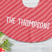 クリスマスキュートお洒落レッドストライプクリスマス ブラッシュドポリエステルツリースカート