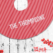 クリスマスキュートお洒落レッドストライプクリスマス ブラッシュドポリエステルツリースカート