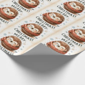 クリスマスキュートなサンタハリネズミ ラッピングペーパー (角)