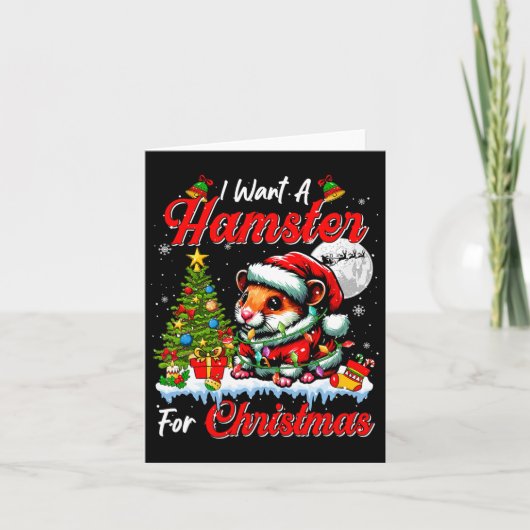クリスマスキュートなサンタ・サングラスのハムスターが欲しい カード (正面)