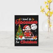 クリスマスキュートなサンタ・サングラスのポッサムが欲しい カード (黄色い花)