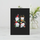 クリスマスキュートな歯の歯科アシスタントクリスマス歯科 招待状 (スタンド正面)