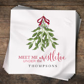 クリスマスキュートな水彩緑のミスタントウ スタンダードカクテルナプキン