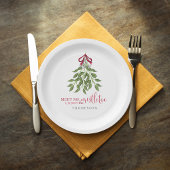 クリスマスキュートな水彩緑のミスタントウ ペーパープレート