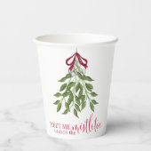 クリスマスキュートな水彩緑のミスタントウ 紙コップ (裏面)