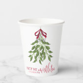 クリスマスキュートな水彩緑のミスタントウ 紙コップ (正面)