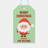 クリスマスキュートな漫画サンタファミリー ギフトタグ (裏面)