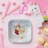 クリスマスキュートエンジェル&キティキャット紙プレート ペーパープレート (パーティー)