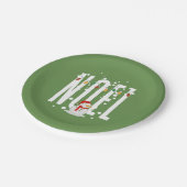 クリスマスキュートカラフルノエル引用文雪だるまモダン ペーパープレート (アングル)