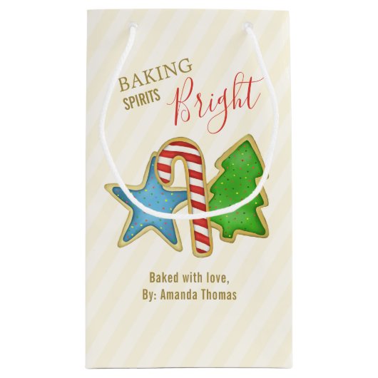 クリスマスキュートカラフルCookieお洒落切り出し スモールペーパーバッグ (裏面)