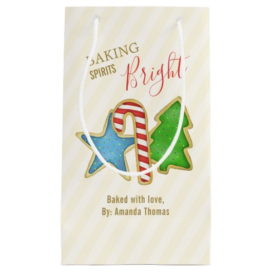 クリスマスキュートカラフルCookieお洒落切り出し スモールペーパーバッグ (正面)