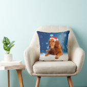 クリスマスキュートゴールデンレトリエバードッグサンタハットスノー クッション (椅子)