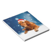 クリスマスキュートゴールデンレトリエバードッグサンタハットスノー ノートパッド (アングル)