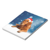 クリスマスキュートゴールデンレトリエバードッグサンタハットスノー ノートパッド (回転)