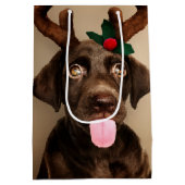 クリスマスキュートサンタトナディアパピーカスタムズ ミディアムペーパーバッグ (裏面)