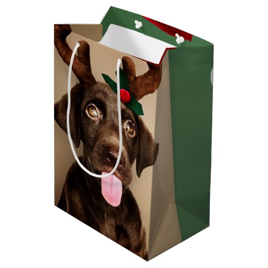 クリスマスキュートサンタトナディアパピーカスタムズ ミディアムペーパーバッグ (裏面アングル)
